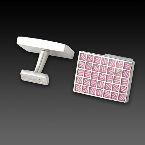 Pink Allier Enamel Cufflinks
